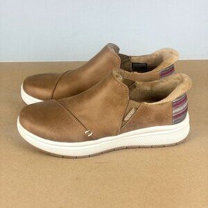 Skechers Bobs Skip Cute Wave Casual Shoes Womens 8.5 Chestnut Tan Faux Fur